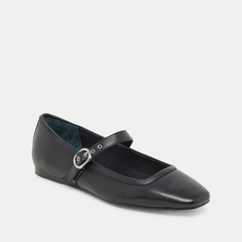 Mary Janes | Ballet Flats | Dolce Vita RODNI BALLET FLATS BLACK LEATHER BLACKLEATHER