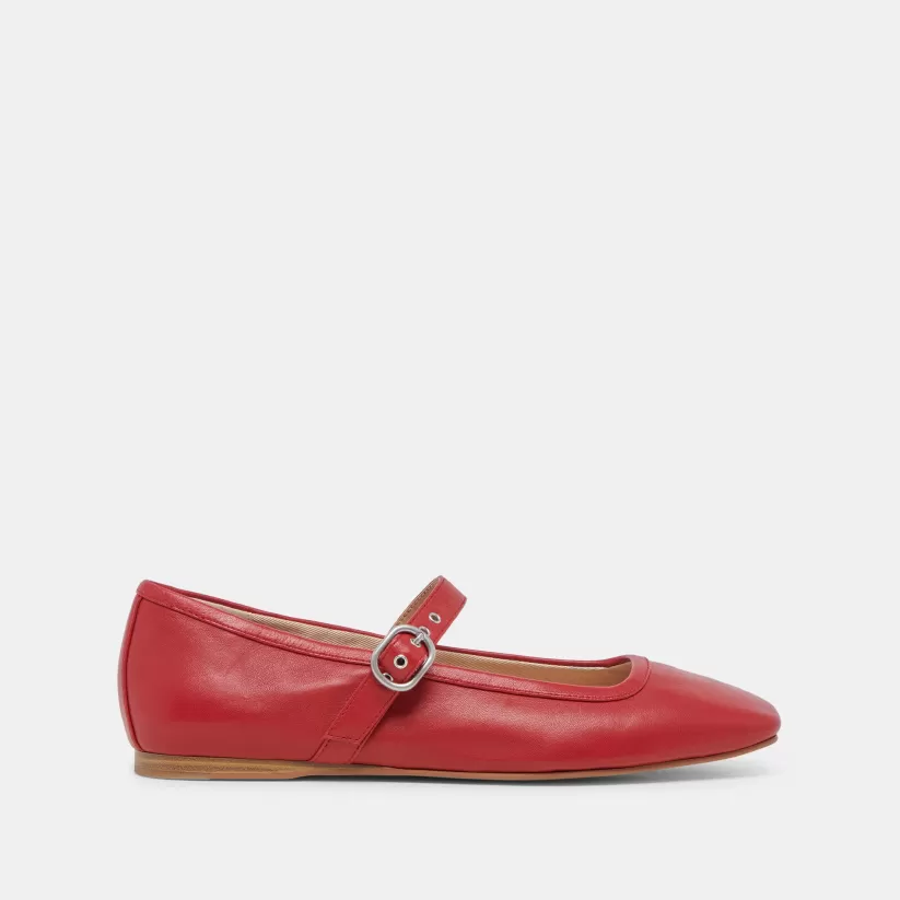 Mary Janes | Ballet Flats | Dolce Vita RODNI BALLET FLATS RED LEATHER REDLEATHER