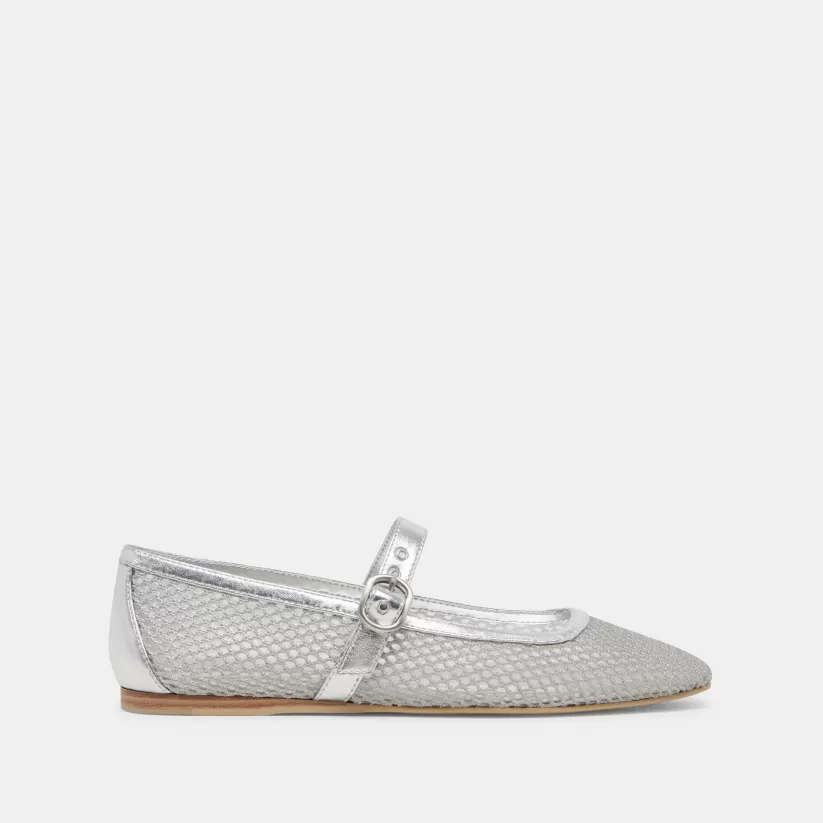 Mary Janes | Make It Metallic | Dolce Vita RODNI MESH BALLET FLATS SILVER WOVEN MESH SILVERWOVENMESH