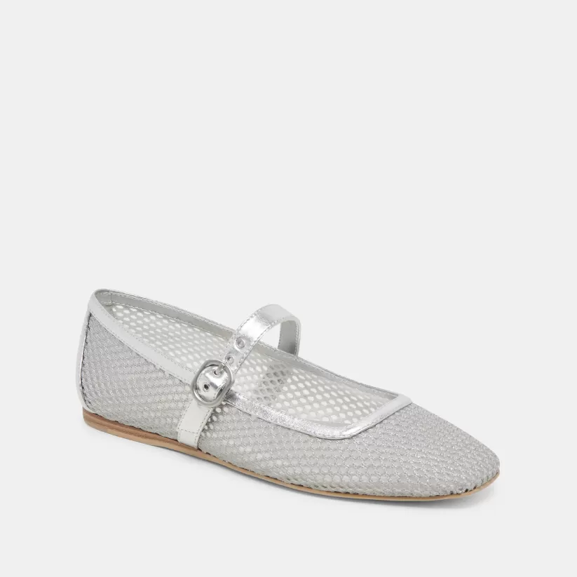 Mary Janes | Make It Metallic | Dolce Vita RODNI MESH BALLET FLATS SILVER WOVEN MESH SILVERWOVENMESH