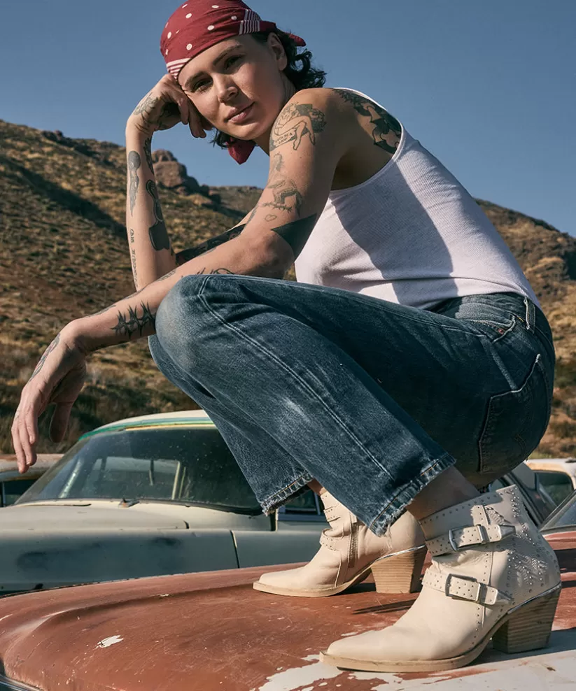 Western Inspired | Dolce Vita RONNIE BOOTIES IVORY LEATHER IVORYLEATHER