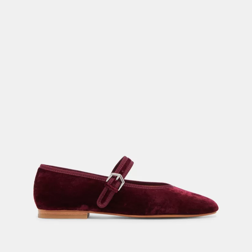 Mary Janes | Ballet Flats | Dolce Vita ROSLYN BALLET FLATS WINE VELVET WINEVELVET