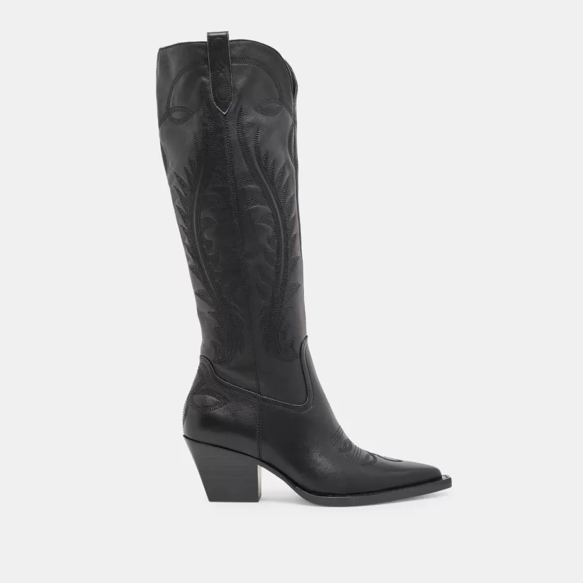 Western Inspired | Tall Boots | Dolce Vita RYATT BOOTS BLACK LEATHER BLACKLEATHER