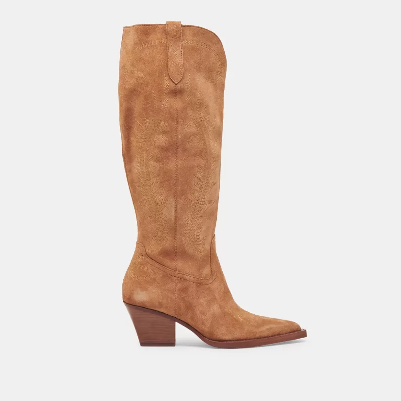 Western Inspired | Tall Boots | Dolce Vita RYATT EXTRA WIDE CALF BOOTS PECAN SUEDE PECANSUEDE