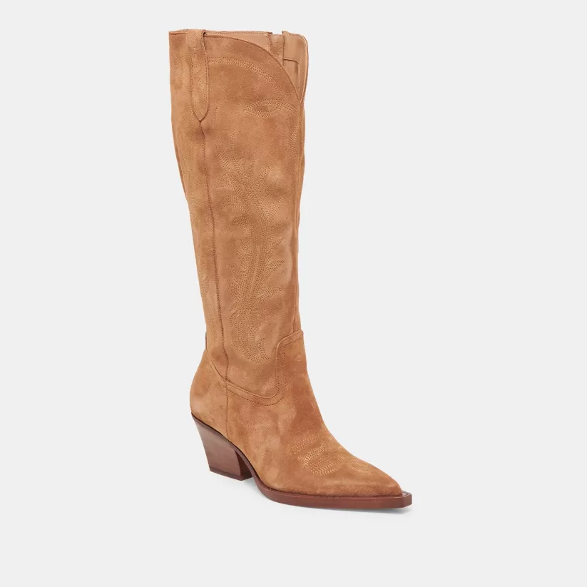 Western Inspired | Tall Boots | Dolce Vita RYATT EXTRA WIDE CALF BOOTS PECAN SUEDE PECANSUEDE