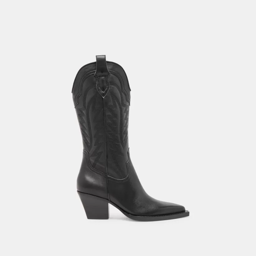 Western Inspired | Dolce Vita RYLAND BOOTS BLACK LEATHER BLACKLEATHER