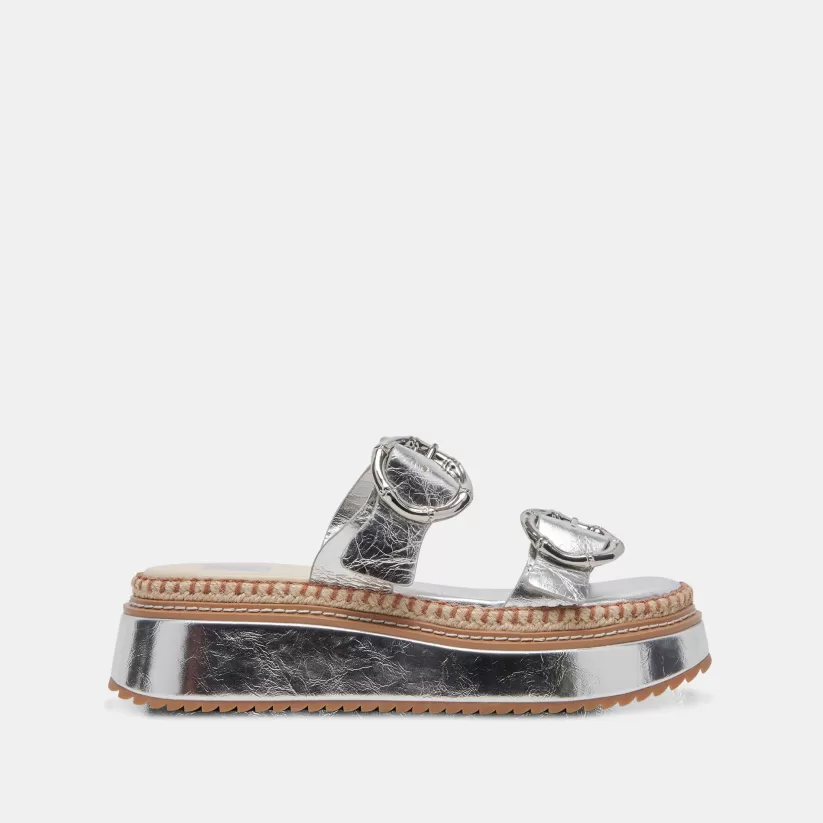 Sandals | Dolce Vita RYSHA SANDALS SILVER CRINKLE PATENT SILVERCRINKLEPATENT