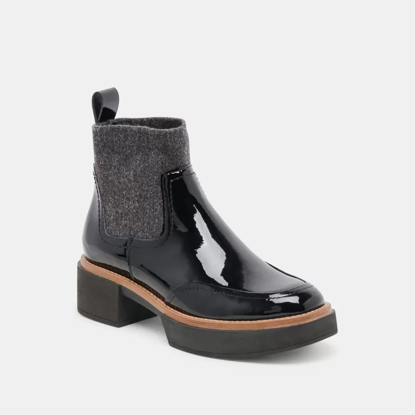 Wide Widths | Dolce Vita SALINE H2O WIDE BOOTIES MIDNIGHT CRINKLE PATENT MIDNIGHTCRINKLEPATENT