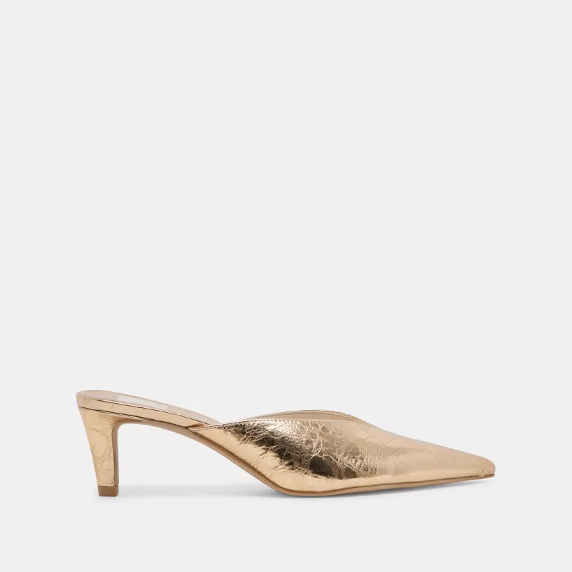 Mules & Clogs | Heels | Dolce Vita SARINA HEELS GOLD DISTRESSED LEATHER GOLDDISTRESSEDLEATHER