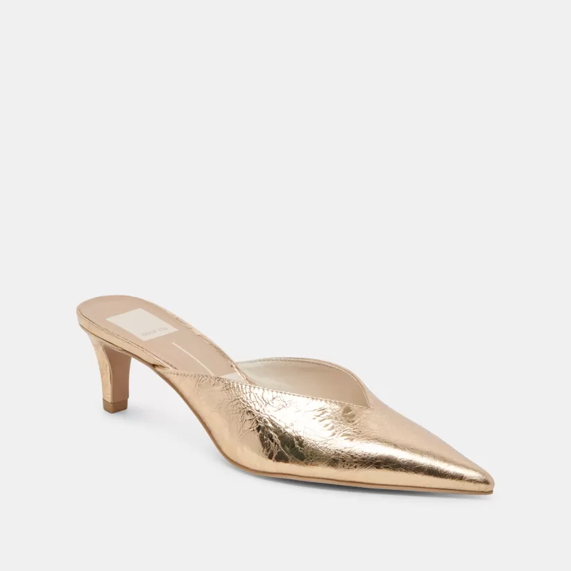 Mules & Clogs | Heels | Dolce Vita SARINA HEELS GOLD DISTRESSED LEATHER GOLDDISTRESSEDLEATHER