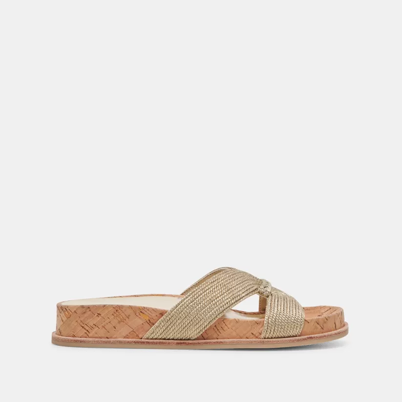 Wide Widths | Sandals | Dolce Vita SELDA WIDE SANDALS GOLD RAFFIA GOLDRAFFIA