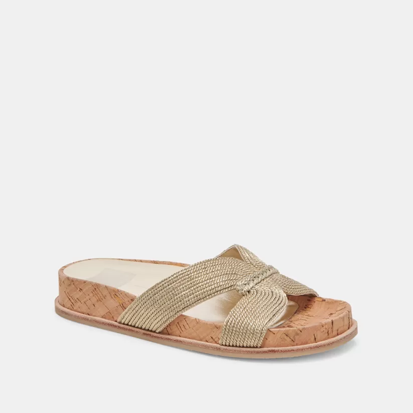 Wide Widths | Sandals | Dolce Vita SELDA WIDE SANDALS GOLD RAFFIA GOLDRAFFIA