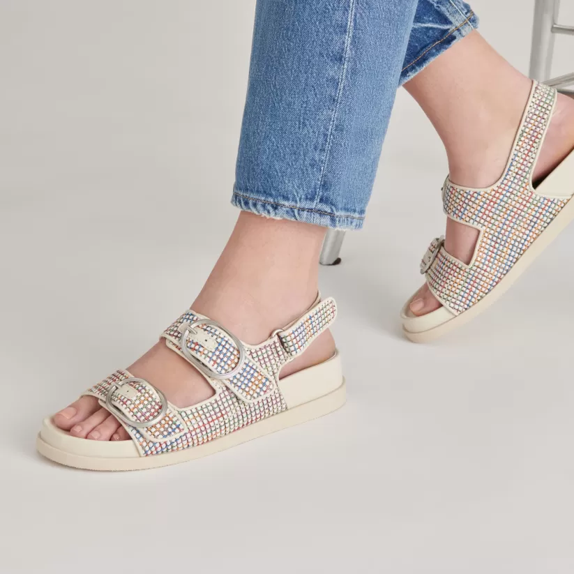 Extended Sizing | Sandals | Dolce Vita STARLA PRIDE SANDALS WHITE MULTI RAFFIA WHITEMULTIRAFFIA