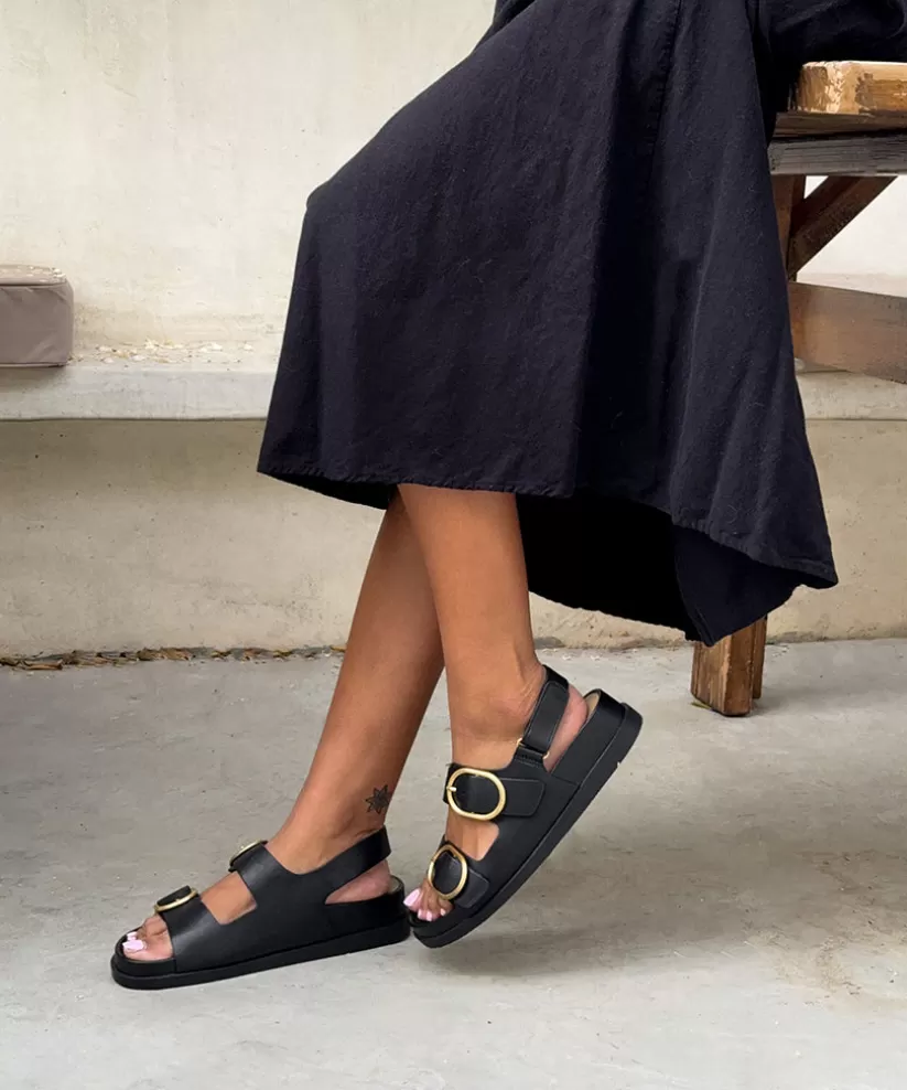 Extended Sizing | Sandals | Dolce Vita STARLA SANDALS BLACK LEATHER BLACKLEATHER