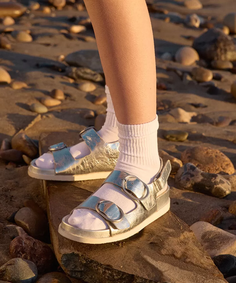 Sandals | Dolce Vita STARLA SANDALS SILVER DISTRESSED LEATHER SILVERDISTRESSEDLEATHER