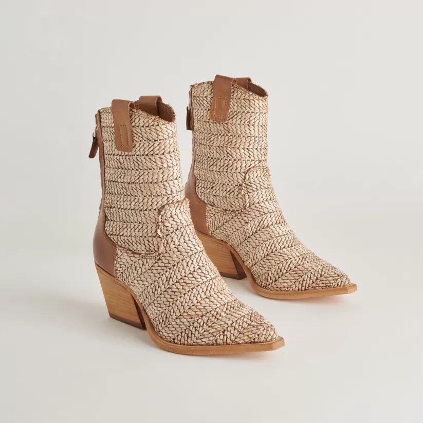 Western Inspired | Dolce Vita TEXIN BOOTIES BROWN MULTI RAFFIA BROWNMULTIRAFFIA