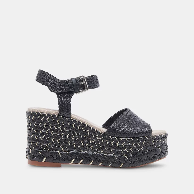 Wedges | Sandals | Dolce Vita TIAGO WEDGES BLACK RAFFIA BLACKRAFFIA