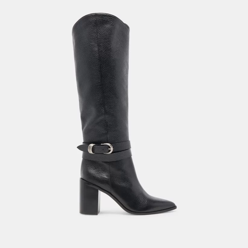 Western Inspired | Tall Boots | Dolce Vita TYRONE BOOTS BLACK LEATHER BLACKLEATHER