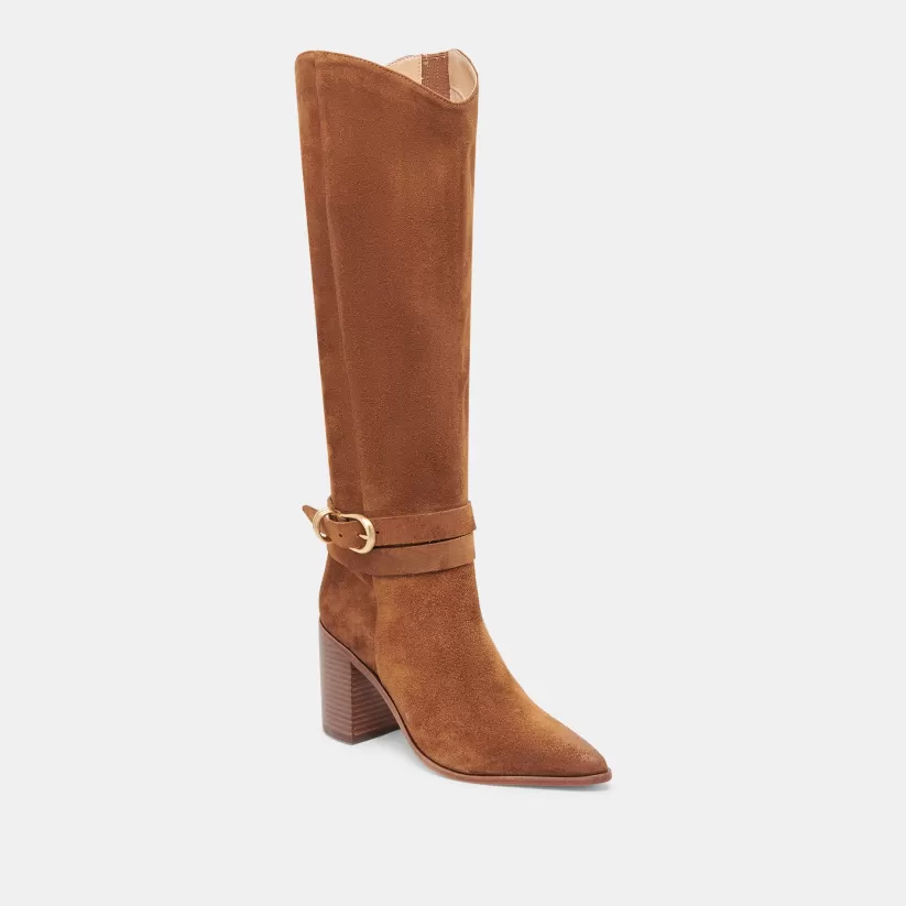 Western Inspired | Tall Boots | Dolce Vita TYRONE WIDE CALF BOOTS BROWN SUEDE BROWNSUEDE