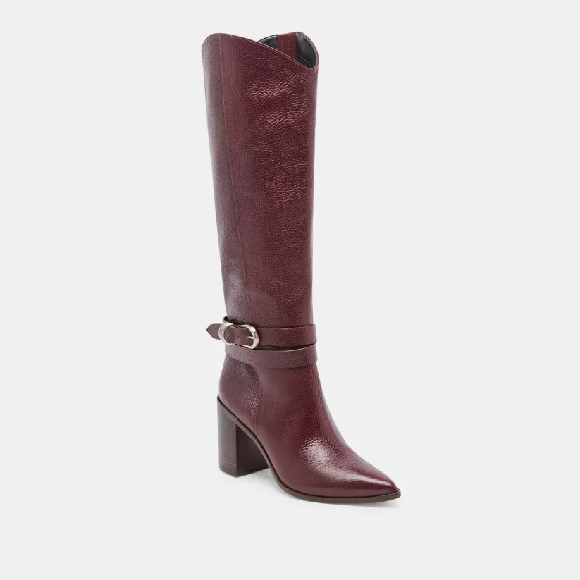 Tall Boots | Wide Calf | Dolce Vita TYRONE WIDE CALF BOOTS CRANBERRY LEATHER CRANBERRYLEATHER