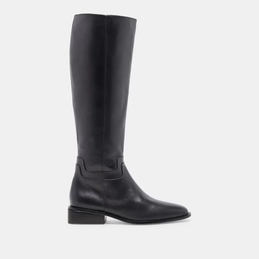 Tall Boots | Wide Calf | Dolce Vita VERDI WIDE CALF BOOTS BLACK LEATHER BLACKLEATHER