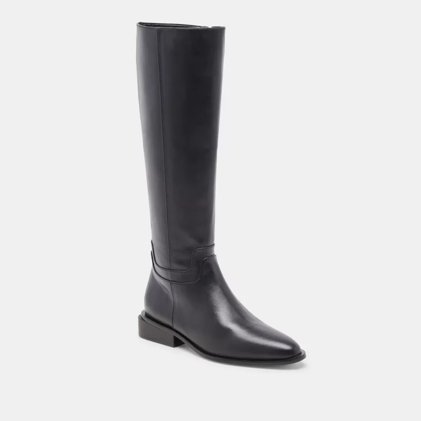 Tall Boots | Wide Calf | Dolce Vita VERDI WIDE CALF BOOTS BLACK LEATHER BLACKLEATHER