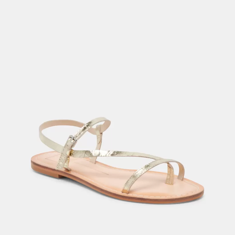 Make It Metallic | Sandals | Dolce Vita WANDRE SANDALS DISTRESSED LEATHER GOLD