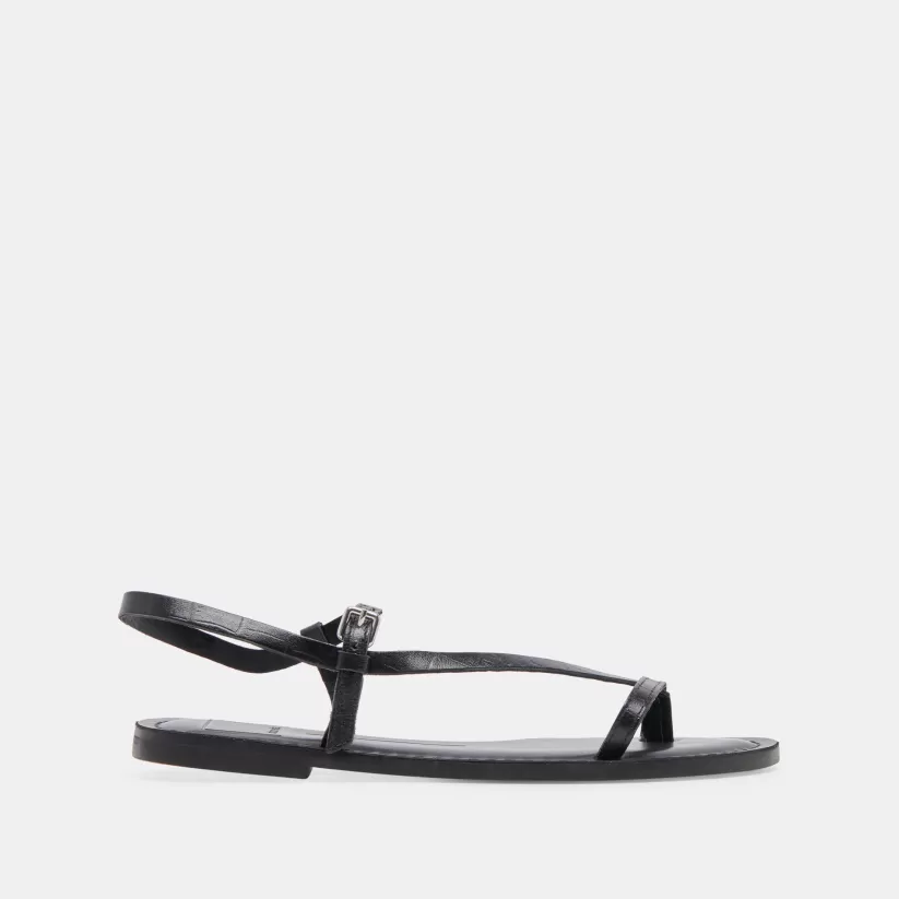 Sandals | Dolce Vita WANDRE SANDALS NOIR EMBOSSED LEATHER NOIREMBOSSEDLEATHER