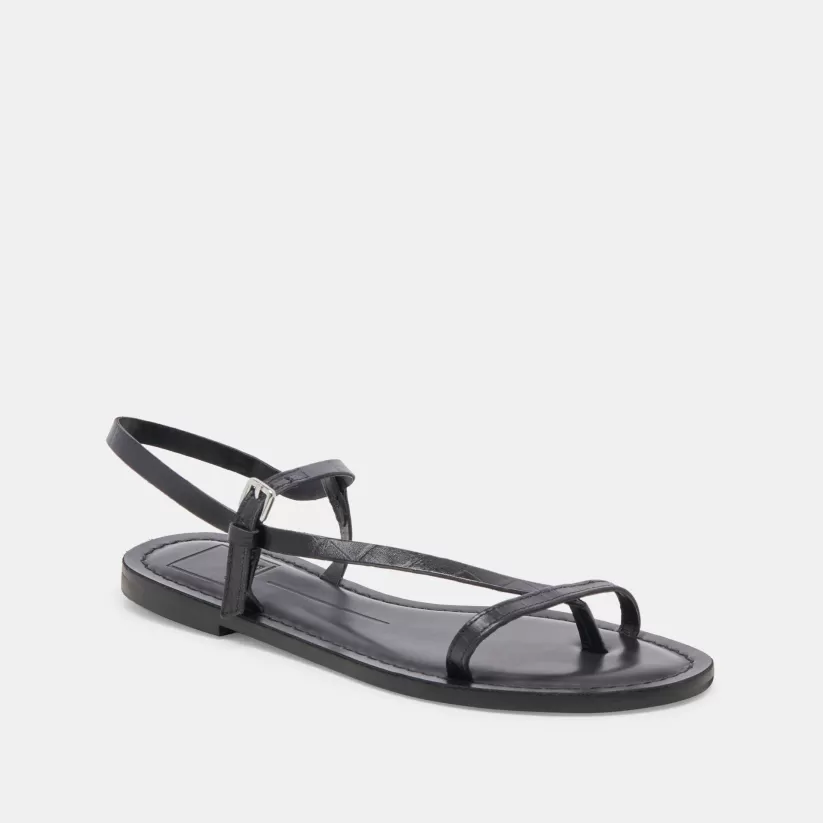 Sandals | Dolce Vita WANDRE SANDALS NOIR EMBOSSED LEATHER NOIREMBOSSEDLEATHER