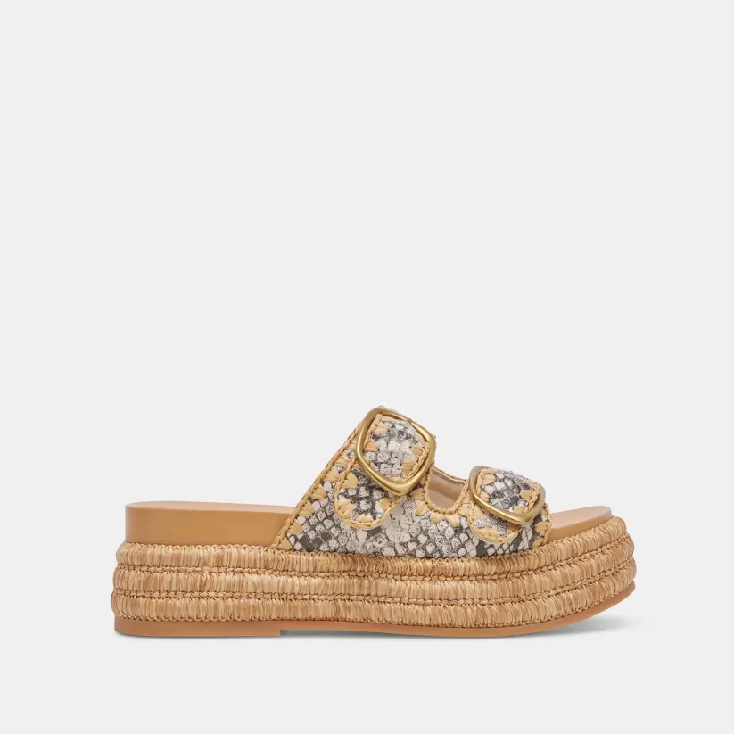 Sandals | Dolce Vita WANIKA SANDALS BLACK WHITE EMBOSSED LEATHER BLACKWHITEEMBOSSEDLEATHER