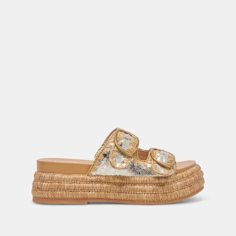 Sandals | Dolce Vita WANIKA SANDALS PLATINUM CRACKLED LEATHER PLATINUMCRACKLEDLEATHER