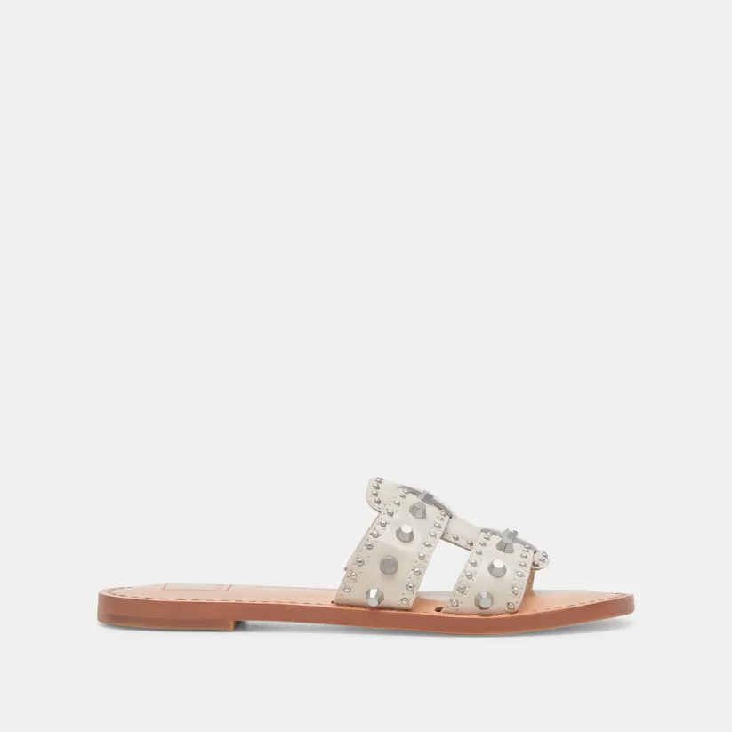 Sandals | Dolce Vita WESLA STUD SANDALS IVORY CRINKLE PATENT IVORYCRINKLEPATENT