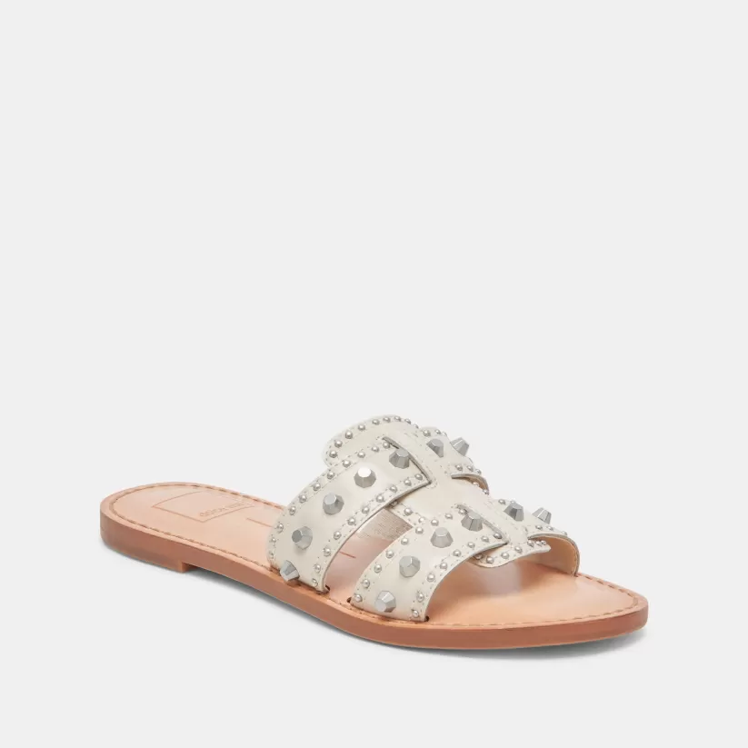 Sandals | Dolce Vita WESLA STUD SANDALS IVORY CRINKLE PATENT IVORYCRINKLEPATENT