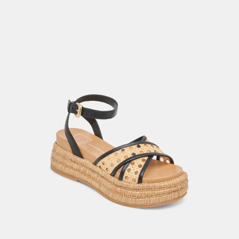 Sandals | Dolce Vita WRILEY SANDALS BLACK WOVEN RAFFIA BLACKWOVENRAFFIA