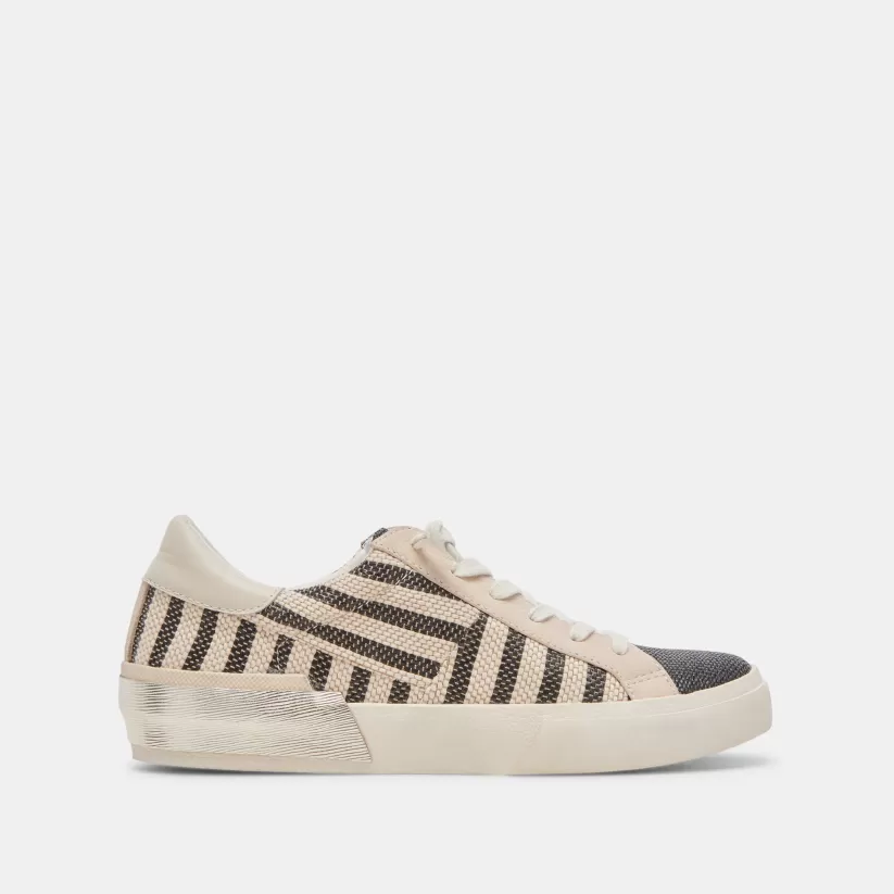 Sneakers | Dolce Vita ZINA PATCH SNEAKERS BLACK BEIGE RAFFIA BLACKBEIGERAFFIA