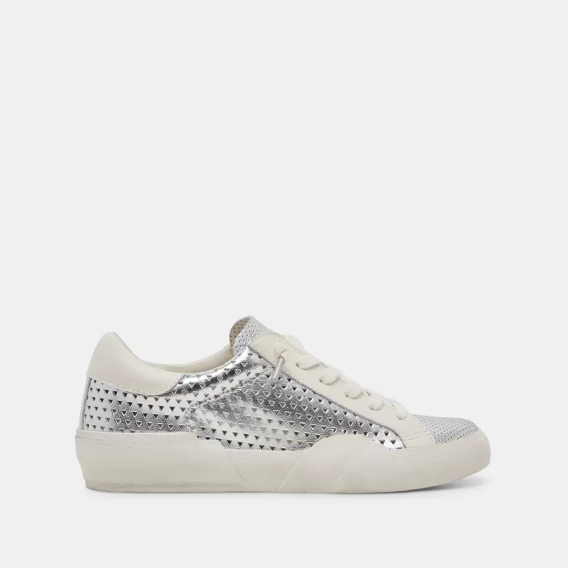Make It Metallic | Sneakers | Dolce Vita ZINA PERF 360 SNEAKERS SILVER LEATHER SILVERLEATHER