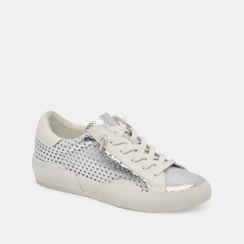 Make It Metallic | Sneakers | Dolce Vita ZINA PERF 360 SNEAKERS SILVER LEATHER SILVERLEATHER