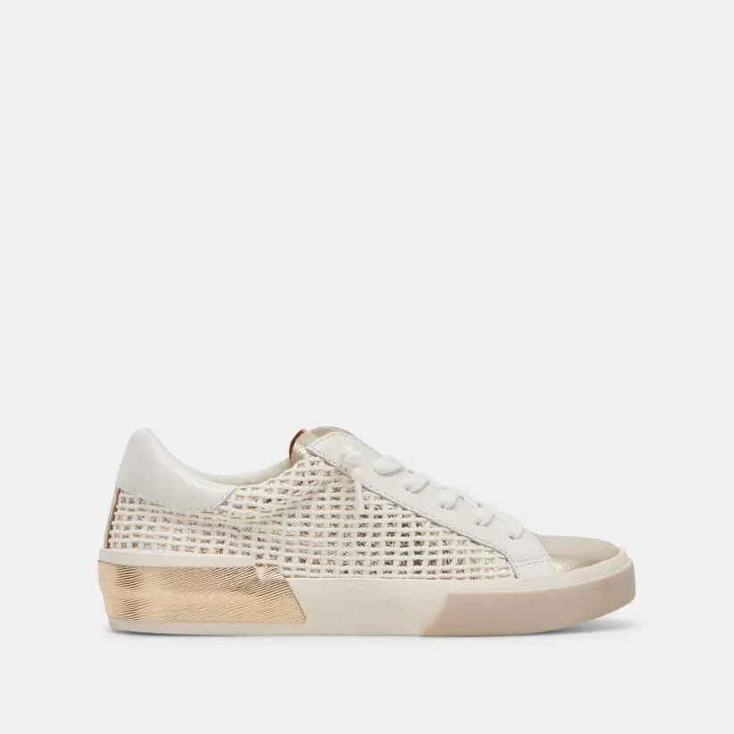 Make It Metallic | Sneakers | Dolce Vita ZINA SNEAKERS BONE GOLD WOVEN BONEGOLDWOVEN