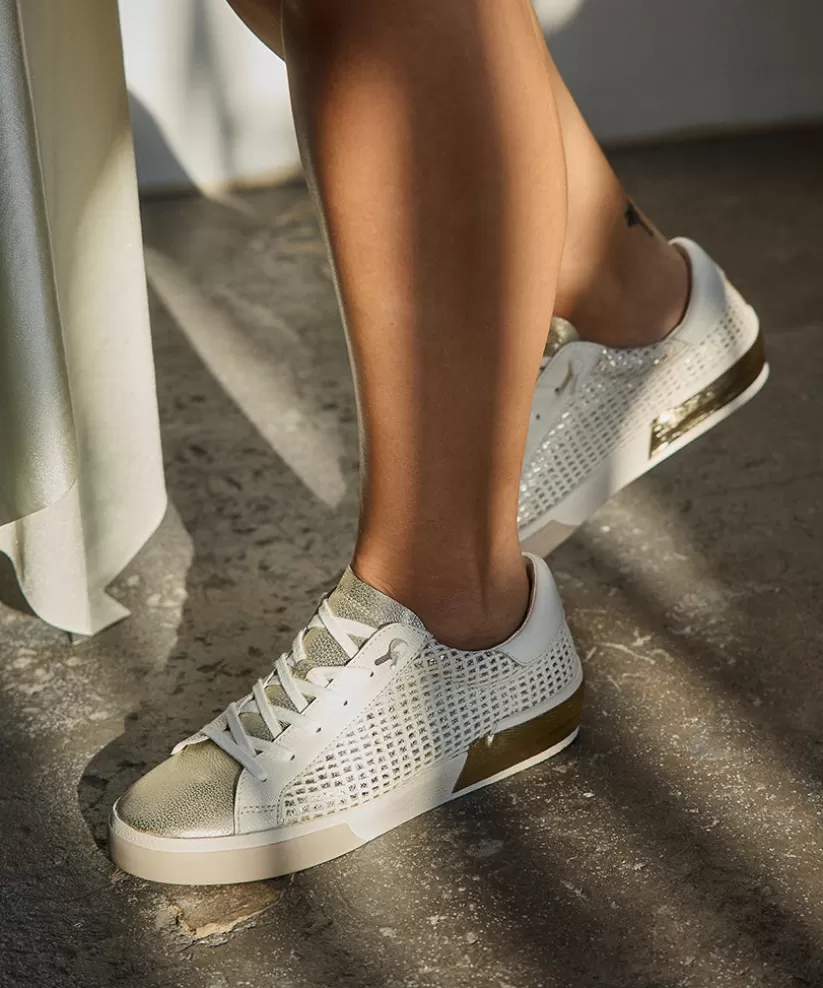 Make It Metallic | Sneakers | Dolce Vita ZINA SNEAKERS BONE GOLD WOVEN BONEGOLDWOVEN