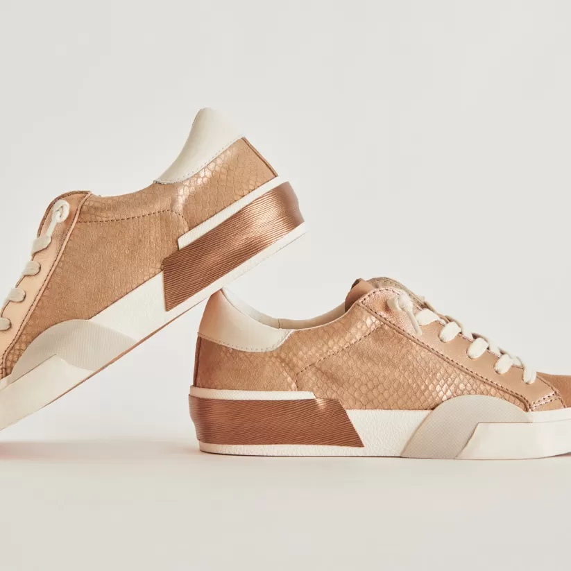 Make It Metallic | Sneakers | Dolce Vita ZINA SNEAKERS BRONZE EMBOSSED LEATHER BRONZEEMBOSSEDLEATHER