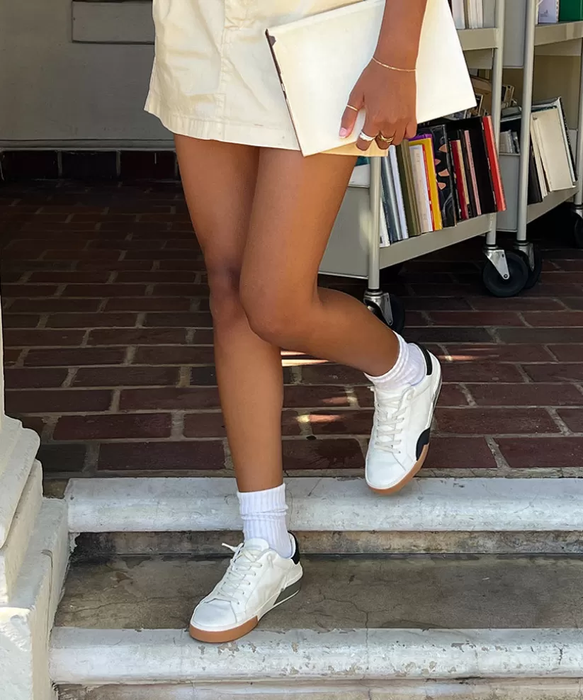 Extended Sizing | Sneakers | Dolce Vita ZINA SNEAKERS WHITE BLACK LEATHER WHITEBLACKLEATHER