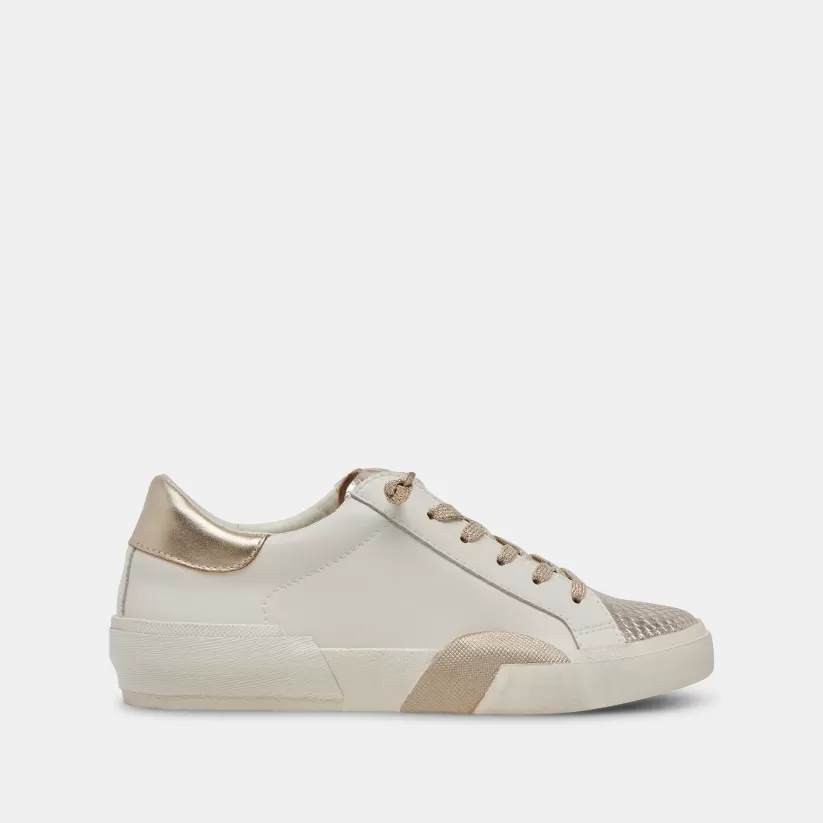 Make It Metallic | Sneakers | Dolce Vita ZINA SNEAKERS WHITE GOLD LEATHER WHITEGOLDLEATHER