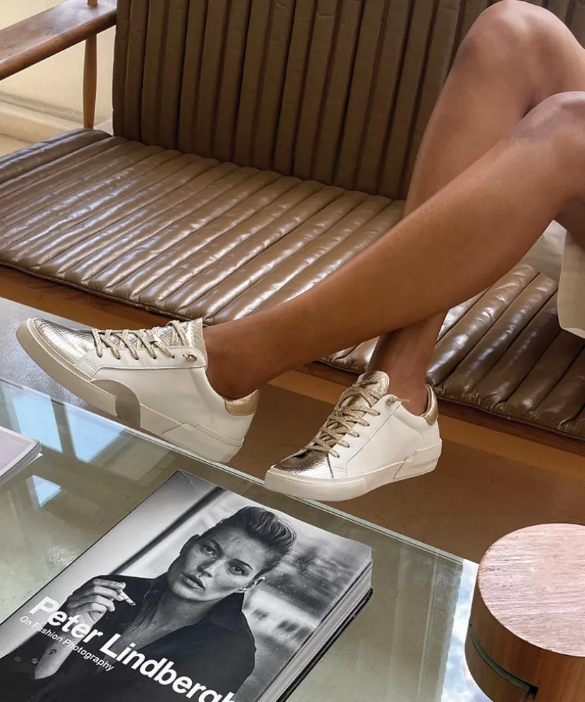 Make It Metallic | Sneakers | Dolce Vita ZINA SNEAKERS WHITE GOLD LEATHER WHITEGOLDLEATHER